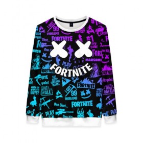 Женский свитшот 3D с принтом FORTNITE x MARSHMELLO в городе Новоалтайск, 100% полиэстер с мягким внутренним слоем | круглый вырез горловины, мягкая резинка на манжетах и поясе, свободная посадка по фигуре | fortnite | fortnite 2 | fortnite x маршмелло | ikonik | marshmello | ninja | ninja streamer | иконик | ниндзя | фортнайт | фортнайт 2 | фортнайт глава 2
