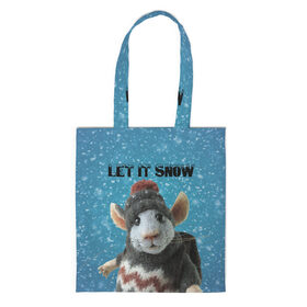 Сумка 3D повседневная с принтом LET IT SNOW в городе Новоалтайск, 100% полиэстер | Плотность: 200 г/м2; Размер: 34×35 см; Высота лямок: 30 см | let it snow | new year | new year 2020 | год крысы | зима | крыса | крыска | мышонок | мышь | надпись | новый год | новый год 2020 | снег | снежинки
