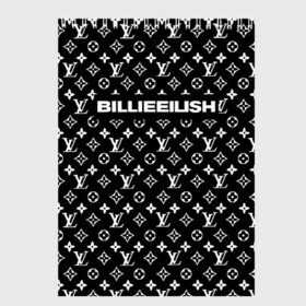 Скетчбук с принтом BILLIE EILISH в городе Новоалтайск, 100% бумага
 | 48 листов, плотность листов — 100 г/м2, плотность картонной обложки — 250 г/м2. Листы скреплены сверху удобной пружинной спиралью | be | billie | billie eilish | blohsh | brand | france | logo | louis vuitton | lv | pattern | билли | билли айлиш | бренд | лв | лого | лоуис вуиттон | луи вуиттон | мода | паттерн | фигуры | франция