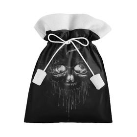 Подарочный 3D мешок с принтом SKULL BLACK в городе Новоалтайск, 100% полиэстер | Размер: 29*39 см | abstract | abstraction | bones | fantasy | skull | голова | кости | скилет | череп