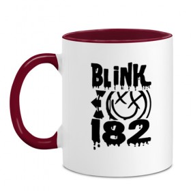 Кружка двухцветная с принтом Blink-182 в городе Новоалтайск, керамика | объем — 330 мл, диаметр — 80 мм. Цветная ручка и кайма сверху, в некоторых цветах — вся внутренняя часть | blink | cheese | duck tape | filter | grilled | альтернативный | блинк | группа | дак тейп | марк хоппус | музыка | мэтт скиба | панк | поп | рок | скейт | трэвис баркер