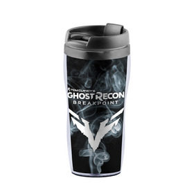 Термокружка-непроливайка с принтом GHOST RECON BREAKPOINT в городе Новоалтайск, внутренняя часть — пищевой пластик, наружная часть — прозрачный пластик, между ними — полиграфическая вставка с рисунком | объем — 350 мл, герметичная крышка | break | breakpoint | clancy | clancy’s | ghost | logo | point | recon | symbol | tom | ubisoft | брейк | брейкпоинт | гост | игра | игры | кленсис | клэнси | лого | логотип | поинт | рекон | символ | том | юбисофт