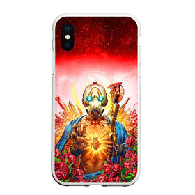 Чехол для iPhone XS Max матовый с принтом BORDERLANDS 3 (НА СПИНЕ) в городе Новоалтайск, Силикон | Область печати: задняя сторона чехла, без боковых панелей | borderlands | borderlands 3 | cl4p tp | claptrap | gearbox | hyperion | lilith | moxxi | psycho | sirens | tina | zero | бордерлендс | гиперион | зеро | клеп треп | лилит | мокси | псих | сирена | тина