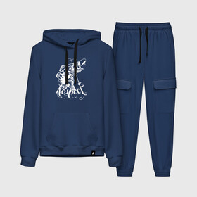 Женский костюм хлопок (с толстовкой) с принтом Respect в городе Новоалтайск,  |  | рыба | рыбак | рыбалка | снасти | увлечение | улов | хобби