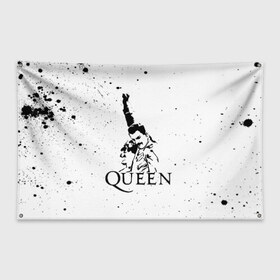 Флаг-баннер с принтом Queen в городе Новоалтайск, 100% полиэстер | размер 67 х 109 см, плотность ткани — 95 г/м2; по краям флага есть четыре люверса для крепления | paul rodgers | queen | quen | брайан мэй | глэм | группа | джон дикон | квин | королева | куин | меркури | меркьюри | мэркури | поп | роджер тейлор | рок | фредди | фреди | хард | хардрок