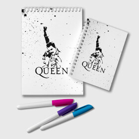 Блокнот с принтом Queen в городе Новоалтайск, 100% бумага | 48 листов, плотность листов — 60 г/м2, плотность картонной обложки — 250 г/м2. Листы скреплены удобной пружинной спиралью. Цвет линий — светло-серый
 | Тематика изображения на принте: paul rodgers | queen | quen | брайан мэй | глэм | группа | джон дикон | квин | королева | куин | меркури | меркьюри | мэркури | поп | роджер тейлор | рок | фредди | фреди | хард | хардрок