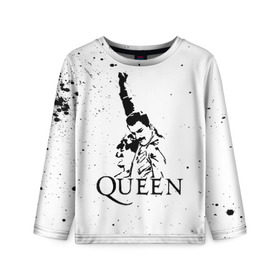 Детский лонгслив 3D с принтом Queen в городе Новоалтайск, 100% полиэстер | длинные рукава, круглый вырез горловины, полуприлегающий силуэт
 | paul rodgers | queen | quen | брайан мэй | глэм | группа | джон дикон | квин | королева | куин | меркури | меркьюри | мэркури | поп | роджер тейлор | рок | фредди | фреди | хард | хардрок