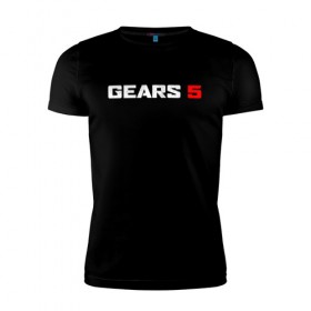 Мужская футболка премиум с принтом GEARS 5 в городе Новоалтайск, 92% хлопок, 8% лайкра | приталенный силуэт, круглый вырез ворота, длина до линии бедра, короткий рукав | gears | gears 5 | gears of war | gears of war 5 | шестерёнки