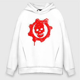 Мужское худи Oversize хлопок с принтом GEARS OF WAR в городе Новоалтайск, френч-терри — 70% хлопок, 30% полиэстер. Мягкий теплый начес внутри —100% хлопок | боковые карманы, эластичные манжеты и нижняя кромка, капюшон на магнитной кнопке | gears | gears 5 | gears of war | gears of war 5 | шестерёнки