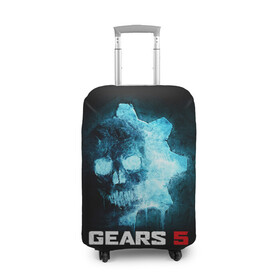 Чехол для чемодана 3D с принтом GEARS 5 в городе Новоалтайск, 86% полиэфир, 14% спандекс | двустороннее нанесение принта, прорези для ручек и колес | game | games | gears | gears 5 | gears of war | logo | shooter | symbol | war | боевик | вар | войны | гирс | гирс 5 | гирс оф вар | игра | игры | лого | логотип | символ | шестерни | шутер