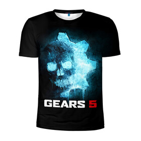 Мужская футболка 3D спортивная с принтом GEARS 5 в городе Новоалтайск, 100% полиэстер с улучшенными характеристиками | приталенный силуэт, круглая горловина, широкие плечи, сужается к линии бедра | game | games | gears | gears 5 | gears of war | logo | shooter | symbol | war | боевик | вар | войны | гирс | гирс 5 | гирс оф вар | игра | игры | лого | логотип | символ | шестерни | шутер