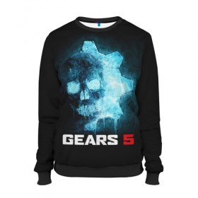 Женский свитшот 3D с принтом GEARS 5 в городе Новоалтайск, 100% полиэстер с мягким внутренним слоем | круглый вырез горловины, мягкая резинка на манжетах и поясе, свободная посадка по фигуре | game | games | gears | gears 5 | gears of war | logo | shooter | symbol | war | боевик | вар | войны | гирс | гирс 5 | гирс оф вар | игра | игры | лого | логотип | символ | шестерни | шутер