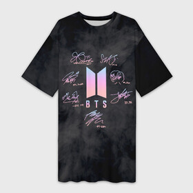 Платье-футболка 3D с принтом BTS | БТС АВТОГРАФЫ в городе Новоалтайск,  |  | bangtan boys | bt21 | bts | бтс