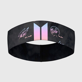Повязка на голову 3D с принтом BTS | БТС АВТОГРАФЫ в городе Новоалтайск,  |  | bangtan boys | bt21 | bts | бтс