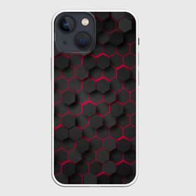 Чехол для iPhone 13 mini с принтом 3D БРОНЯ в городе Новоалтайск,  |  | броня | неон | паттерн | ромбы | соты | сталь | стальная