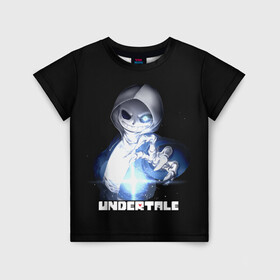 Детская футболка 3D с принтом Undertale в городе Новоалтайск, 100% гипоаллергенный полиэфир | прямой крой, круглый вырез горловины, длина до линии бедер, чуть спущенное плечо, ткань немного тянется | sans | undertale | андертале | андертейл | игра | подземная история | подземная сказка | санс | ундертале