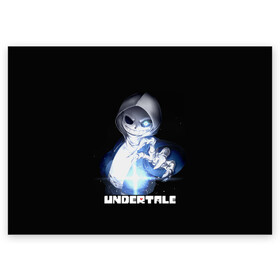 Поздравительная открытка с принтом Undertale в городе Новоалтайск, 100% бумага | плотность бумаги 280 г/м2, матовая, на обратной стороне линовка и место для марки
 | Тематика изображения на принте: sans | undertale | андертале | андертейл | игра | подземная история | подземная сказка | санс | ундертале