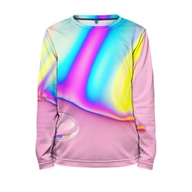 Детский лонгслив 3D с принтом RAINBOW COLOR в городе Новоалтайск, 100% полиэстер | длинные рукава, круглый вырез горловины, полуприлегающий силуэт
 | abstract | abstraction | color | geometry | paitnt | psy | абстракция | геометрия | краски | неоновые | психоделика