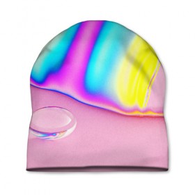 Шапка 3D с принтом RAINBOW COLOR в городе Новоалтайск, 100% полиэстер | универсальный размер, печать по всей поверхности изделия | abstract | abstraction | color | geometry | paitnt | psy | абстракция | геометрия | краски | неоновые | психоделика