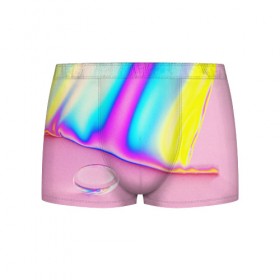 Мужские трусы 3D с принтом RAINBOW COLOR в городе Новоалтайск, 50% хлопок, 50% полиэстер | классическая посадка, на поясе мягкая тканевая резинка | abstract | abstraction | color | geometry | paitnt | psy | абстракция | геометрия | краски | неоновые | психоделика