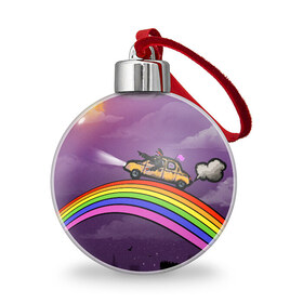 Ёлочный шар с принтом ЕДУ ПО РАДУГЕ в городе Новоалтайск, Пластик | Диаметр: 77 мм | abstract | abstraction | color | geometry | paitnt | psy | абстракция | геометрия | краски | неоновые | психоделика