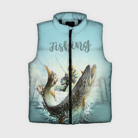 Женский жилет утепленный 3D с принтом Fishing в городе Новоалтайск,  |  | рыба | рыбак | рыбалка | снасти | увлечение | улов | хобби