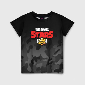 Детская футболка 3D с принтом BRAWL STARS в городе Новоалтайск, 100% гипоаллергенный полиэфир | прямой крой, круглый вырез горловины, длина до линии бедер, чуть спущенное плечо, ткань немного тянется | brawl stars | bull | colt | leon | stars | берли | бо | брок | ворон | джесси | динамайк | дэррил | кольт | леон | мортис | нита | пайпер | пенни | поко | пэм | рикошет | спайк | тара | фрэнк | шелли | эль примо