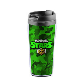 Термокружка-непроливайка с принтом BRAWL STARS в городе Новоалтайск, внутренняя часть — пищевой пластик, наружная часть — прозрачный пластик, между ними — полиграфическая вставка с рисунком | объем — 350 мл, герметичная крышка | Тематика изображения на принте: brawl stars | bull | colt | leon | stars | берли | бо | брок | ворон | джесси | динамайк | дэррил | кольт | леон | мортис | нита | пайпер | пенни | поко | пэм | рикошет | спайк | тара | фрэнк | шелли | эль примо