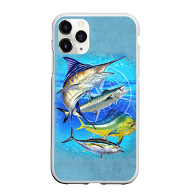 Чехол для iPhone 11 Pro матовый с принтом Marlin and other fish в городе Новоалтайск, Силикон |  | рыба | рыбак | рыбалка | снасти | увлечение | улов | хобби