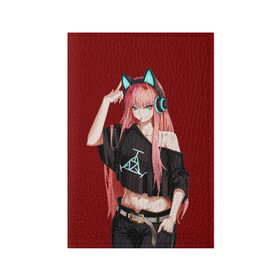 Обложка для паспорта матовая кожа с принтом ZeroTwo (Darling in the Franx) в городе Новоалтайск, натуральная матовая кожа | размер 19,3 х 13,7 см; прозрачные пластиковые крепления | Тематика изображения на принте: 002 | 02 | darling in the franxx | zero two | любимый во франксе | милый во франксе | ноль два