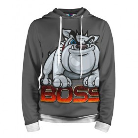 Мужская толстовка 3D с принтом Boss в городе Новоалтайск, 100% полиэстер | двухслойный капюшон со шнурком для регулировки, мягкие манжеты на рукавах и по низу толстовки, спереди карман-кенгуру с мягким внутренним слоем. | арт | графика | собаки