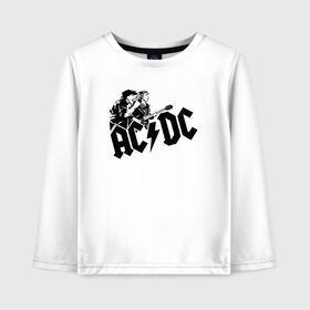 Детский лонгслив хлопок с принтом AC DC в городе Новоалтайск, 100% хлопок | круглый вырез горловины, полуприлегающий силуэт, длина до линии бедер | ac dc | acdc | acdc ас дс | австралийская | ангус янг | асдс | блюз | группа | крис слэйд | метал | молния | музыка | певцы | рок | рок н ролл | стиви янг | хард | хардрок | эксл роуз