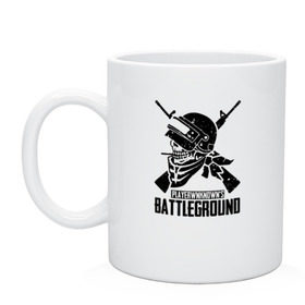Кружка с принтом PUBG в городе Новоалтайск, керамика | объем — 330 мл, диаметр — 80 мм. Принт наносится на бока кружки, можно сделать два разных изображения | Тематика изображения на принте: battle royal | playerunknowns battlegrounds | pubg | пабг | пубг