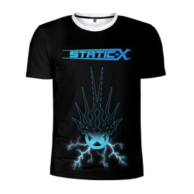 Мужская футболка 3D спортивная с принтом Static-X в городе Новоалтайск, 100% полиэстер с улучшенными характеристиками | приталенный силуэт, круглая горловина, широкие плечи, сужается к линии бедра | 2014 | metal | music | need for speed | nfs | only | r.i.p | rip | rock | static | static x | staticx | the | wayne static | x | метал | музыка | нфс | рок | статик | уэйн статик