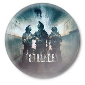 Значок с принтом S.T.A.L.K.E.R - Чернобыль в городе Новоалтайск,  металл | круглая форма, металлическая застежка в виде булавки | s.t.a.l.k.e.r | stalker | вертолет | город призрак | радиация | разруха | разрушенный город | сталкер | чернобыль