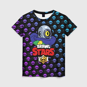 Женская футболка 3D с принтом Brawl Stars в городе Новоалтайск, 100% полиэфир ( синтетическое хлопкоподобное полотно) | прямой крой, круглый вырез горловины, длина до линии бедер | brawl | brawl stars | stars | бравл | бравл старс | браво старс | игра | компьютерная | онлайн | старс