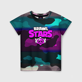 Детская футболка 3D с принтом BRAWL STARS в городе Новоалтайск, 100% гипоаллергенный полиэфир | прямой крой, круглый вырез горловины, длина до линии бедер, чуть спущенное плечо, ткань немного тянется | android | brawl stars | games | mobile game | stars | игры | мобильные игры