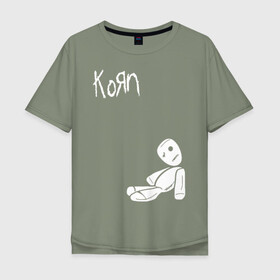 Мужская футболка хлопок Oversize с принтом Korn в городе Новоалтайск, 100% хлопок | свободный крой, круглый ворот, “спинка” длиннее передней части | Тематика изображения на принте: korn | koяn | альтернативный | арвизу | гранж | грув | группа | дэвис | корн | коян | лузье | манки | метал | музыка | нюметал | панк | песни | рок | уэлч | филди | филипп | хэд | череп | шаффер