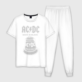 Мужская пижама хлопок с принтом AC/DC в городе Новоалтайск, 100% хлопок | брюки и футболка прямого кроя, без карманов, на брюках мягкая резинка на поясе и по низу штанин
 | ac dc | acdc | acdc ас дс | австралийская | ангус янг | асдс | блюз | группа | крис слэйд | метал | молния | музыка | певцы | рок | рок н ролл | стиви янг | хард | хардрок | эксл роуз