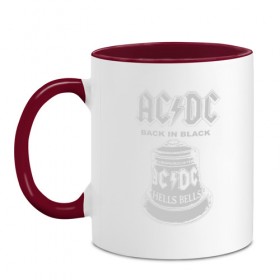 Кружка двухцветная с принтом AC/DC в городе Новоалтайск, керамика | объем — 330 мл, диаметр — 80 мм. Цветная ручка и кайма сверху, в некоторых цветах — вся внутренняя часть | Тематика изображения на принте: ac dc | acdc | acdc ас дс | австралийская | ангус янг | асдс | блюз | группа | крис слэйд | метал | молния | музыка | певцы | рок | рок н ролл | стиви янг | хард | хардрок | эксл роуз