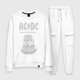 Женский костюм хлопок с принтом AC/DC в городе Новоалтайск, 100% хлопок | на свитшоте круглая горловина, мягкая резинка по низу. Брюки заужены к низу, на них два вида карманов: два 