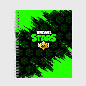 Тетрадь с принтом BRAWL STARS в городе Новоалтайск, 100% бумага | 48 листов, плотность листов — 60 г/м2, плотность картонной обложки — 250 г/м2. Листы скреплены сбоку удобной пружинной спиралью. Уголки страниц и обложки скругленные. Цвет линий — светло-серый
 | brawl stars | bull | colt | leon | stars | берли | бо | брок | ворон | джесси | динамайк | дэррил | кольт | леон | мортис | нита | пайпер | пенни | поко | пэм | рикошет | спайк | тара | фрэнк | шелли | эль примо
