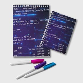 Блокнот с принтом BIOS CODE в городе Новоалтайск, 100% бумага | 48 листов, плотность листов — 60 г/м2, плотность картонной обложки — 250 г/м2. Листы скреплены удобной пружинной спиралью. Цвет линий — светло-серый
 | Тематика изображения на принте: hugo weaving | pc | the matrix | код | компьютеры | матрица | матрица 4 | программист | программный код | цифры