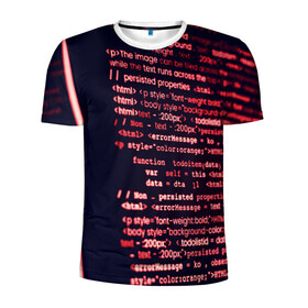 Мужская футболка 3D спортивная с принтом HTML&PHP в городе Новоалтайск, 100% полиэстер с улучшенными характеристиками | приталенный силуэт, круглая горловина, широкие плечи, сужается к линии бедра | hugo weaving | pc | the matrix | код | компьютеры | матрица | матрица 4 | программист | программный код | цифры