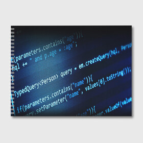 Альбом для рисования с принтом CODE STYLE в городе Новоалтайск, 100% бумага
 | матовая бумага, плотность 200 мг. | Тематика изображения на принте: hugo weaving | pc | the matrix | код | компьютеры | матрица | матрица 4 | программист | программный код | цифры