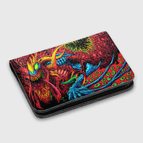 Картхолдер с принтом с принтом CS GO hyper beast skin в городе Новоалтайск, натуральная матовая кожа | размер 7,3 х 10 см; кардхолдер имеет 4 кармана для карт; | awp | counter strike | cs go | cs go global offensive | hyper beast | skin cs | team cs | команды cs | скины оружия | скоростной зверь | хайпер бист
