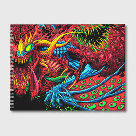 Альбом для рисования с принтом CS GO hyper beast skin в городе Новоалтайск, 100% бумага
 | матовая бумага, плотность 200 мг. | awp | counter strike | cs go | cs go global offensive | hyper beast | skin cs | team cs | команды cs | скины оружия | скоростной зверь | хайпер бист