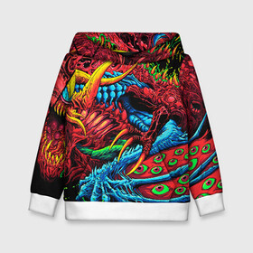 Детская толстовка 3D с принтом CS GO hyper beast skin в городе Новоалтайск, 100% полиэстер | двухслойный капюшон со шнурком для регулировки, мягкие манжеты на рукавах и по низу толстовки, спереди карман-кенгуру с мягким внутренним слоем | Тематика изображения на принте: awp | counter strike | cs go | cs go global offensive | hyper beast | skin cs | team cs | команды cs | скины оружия | скоростной зверь | хайпер бист