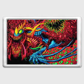 Магнит 45*70 с принтом CS GO hyper beast skin в городе Новоалтайск, Пластик | Размер: 78*52 мм; Размер печати: 70*45 | Тематика изображения на принте: awp | counter strike | cs go | cs go global offensive | hyper beast | skin cs | team cs | команды cs | скины оружия | скоростной зверь | хайпер бист