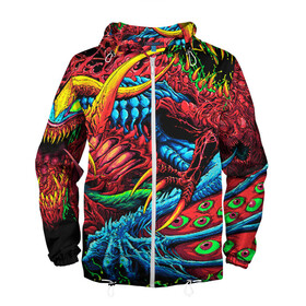 Мужская ветровка 3D с принтом CS GO hyper beast skin в городе Новоалтайск, 100% полиэстер | подол и капюшон оформлены резинкой с фиксаторами, два кармана без застежек по бокам, один потайной карман на груди | awp | counter strike | cs go | cs go global offensive | hyper beast | skin cs | team cs | команды cs | скины оружия | скоростной зверь | хайпер бист